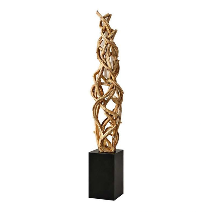 The Swirl Stem Wooden Art Led Floor Lamp 33X37X150Cm - Natural