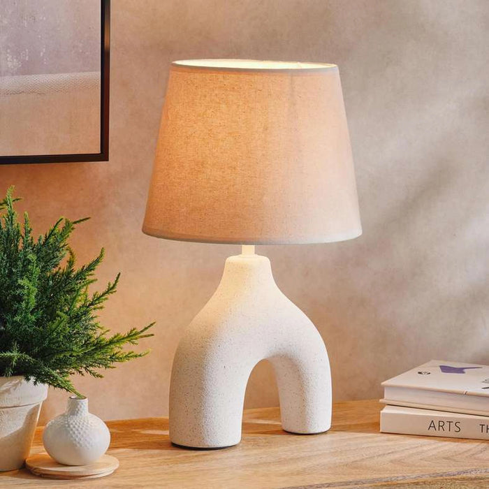 Thello E-27 Ceramic Table Lamp 22X22X38.5Cm - Beige
