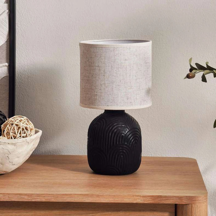 Thoper E-27 Ceramic Table Lamp 18X18X34Cm - Black
