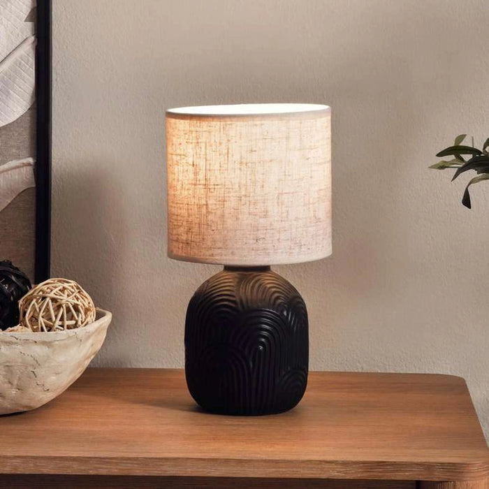 Thoper E-27 Ceramic Table Lamp 18X18X34Cm - Black