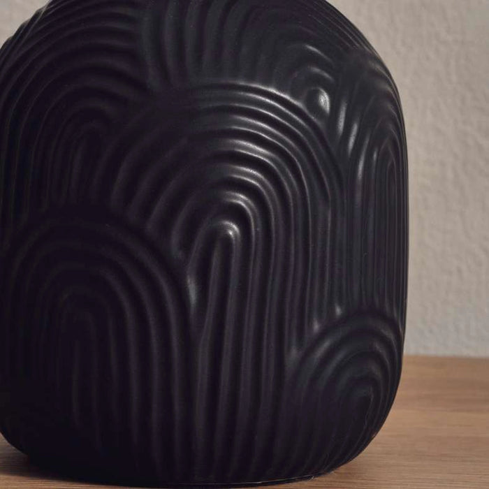 Thoper E-27 Ceramic Table Lamp 18X18X34Cm - Black