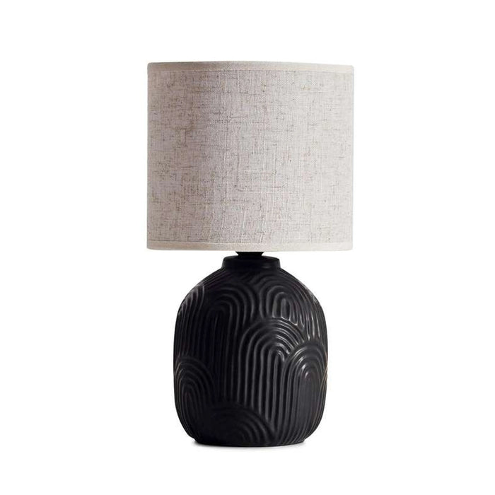 Thoper E-27 Ceramic Table Lamp 18X18X34Cm - Black