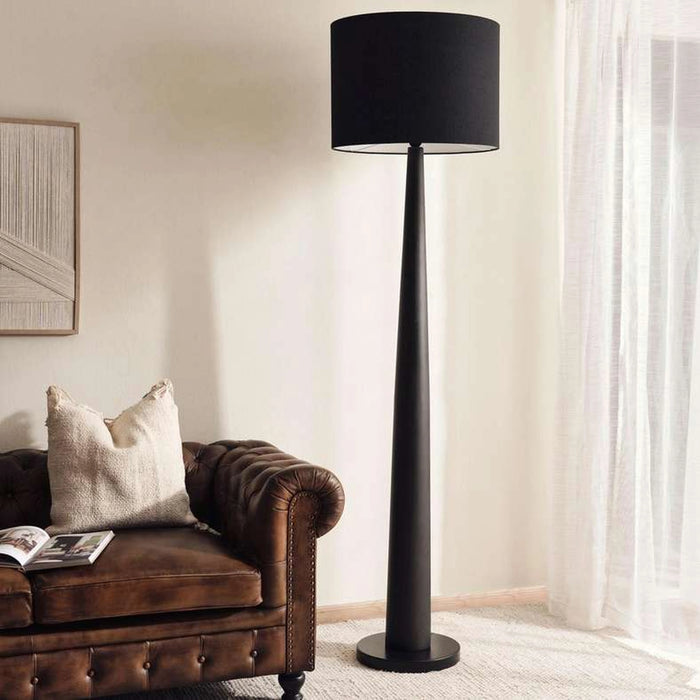 Thropic E27 Wooden With Jute Shade Floor Lamp Dia 55X211Cm - Black