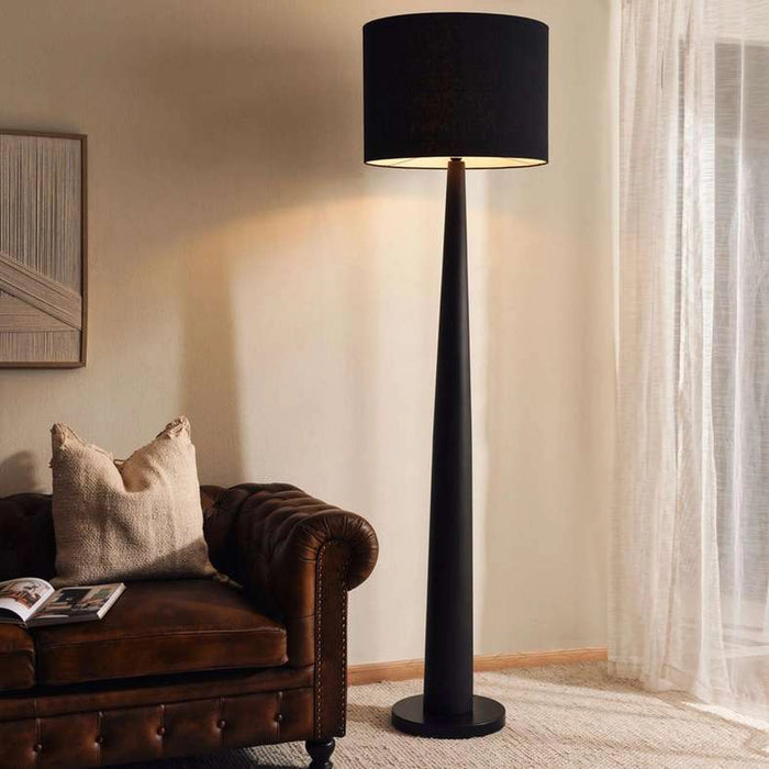 Thropic E27 Wooden With Jute Shade Floor Lamp Dia 55X211Cm - Black