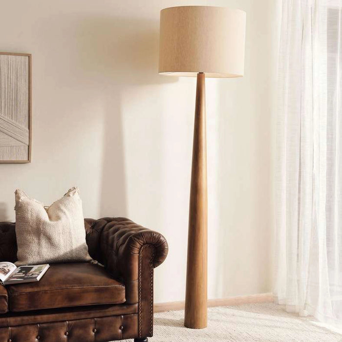 Thropic E27 Wooden With Jute Shade Floor Lamp Dia 55X211Cm - Natural