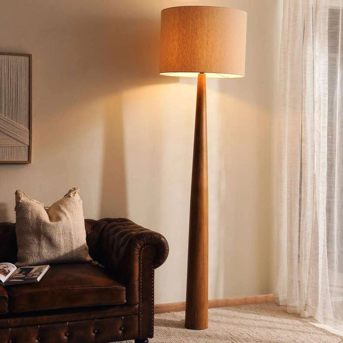 Thropic E27 Wooden With Jute Shade Floor Lamp Dia 55X211Cm - Natural