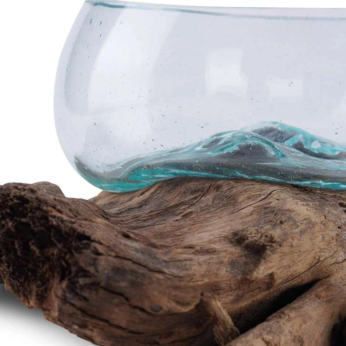 Thy Wood Glass Terrarium Clear/Natural 25X25X15Cm