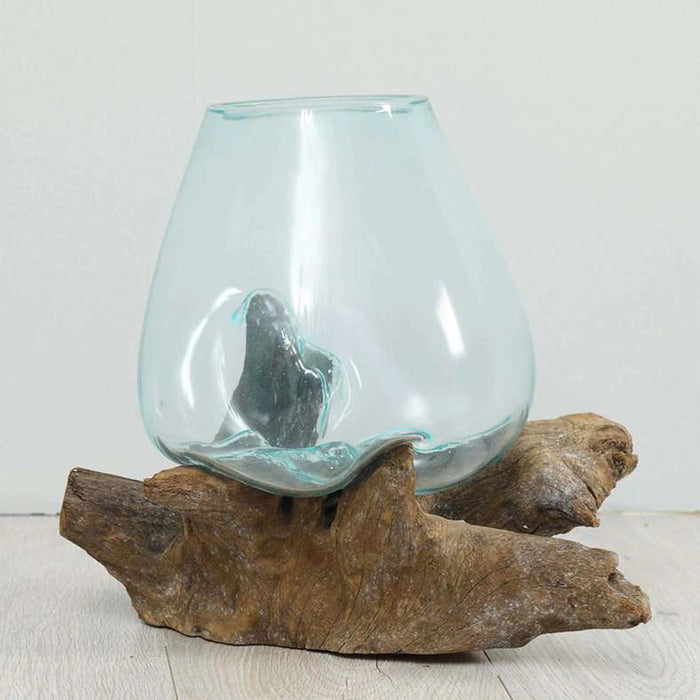Thy Wood Glass Terrarium Clear/Natural 30X30X30Cm