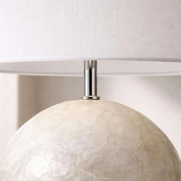 Thyler E27 Natural Capiz Table Lamp 40X58Cm - White