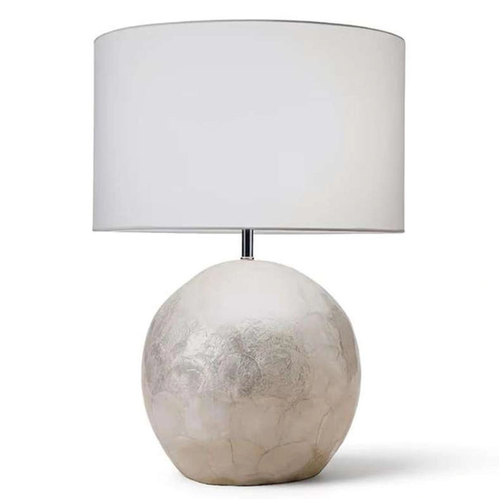 Thyler E27 Natural Capiz Table Lamp 40X58Cm - White