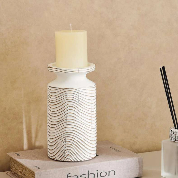 Tiago Polyresin Candle Holder 11X11X20.5Cm - White
