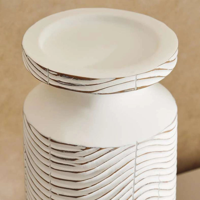 Tiago Polyresin Candle Holder 11X11X20.5Cm - White