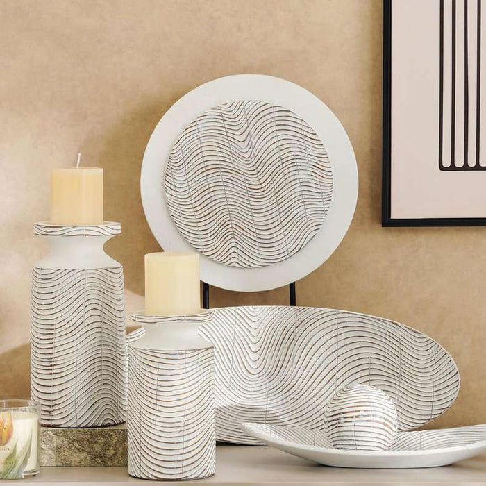 Tiago Polyresin Candle Holder 11X11X20.5Cm - White
