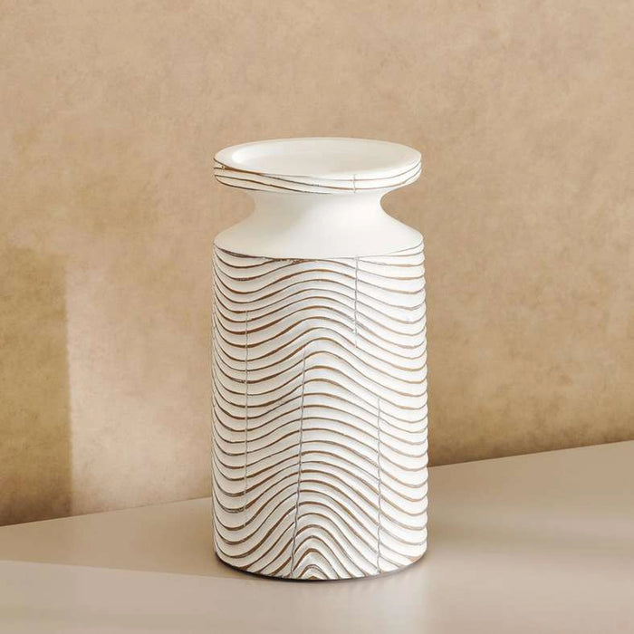 Tiago Polyresin Candle Holder 11X11X20.5Cm - White