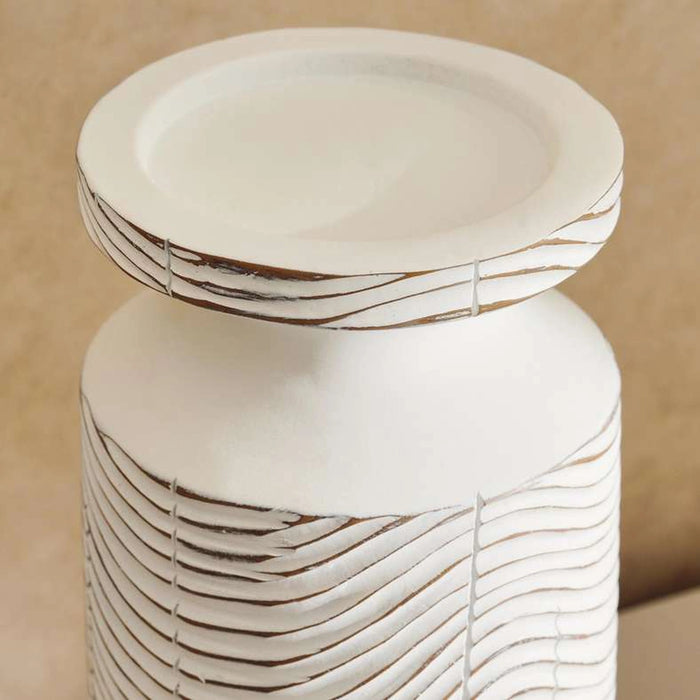 Tiago Polyresin Candle Holder 12.5X12.5X26Cm - White