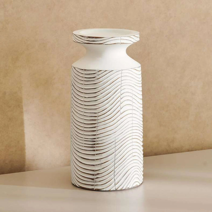 Tiago Polyresin Candle Holder 12.5X12.5X26Cm - White