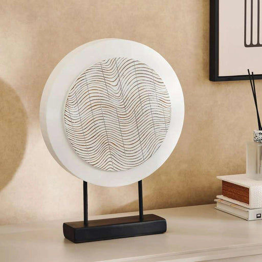 Tiago Polyresin Decor Accent 30.5X8X41.5Cm - White PAN HOME