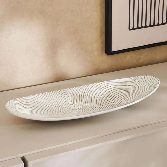Tiago Polyresin Decor Tray 49X19.5X6Cm - White