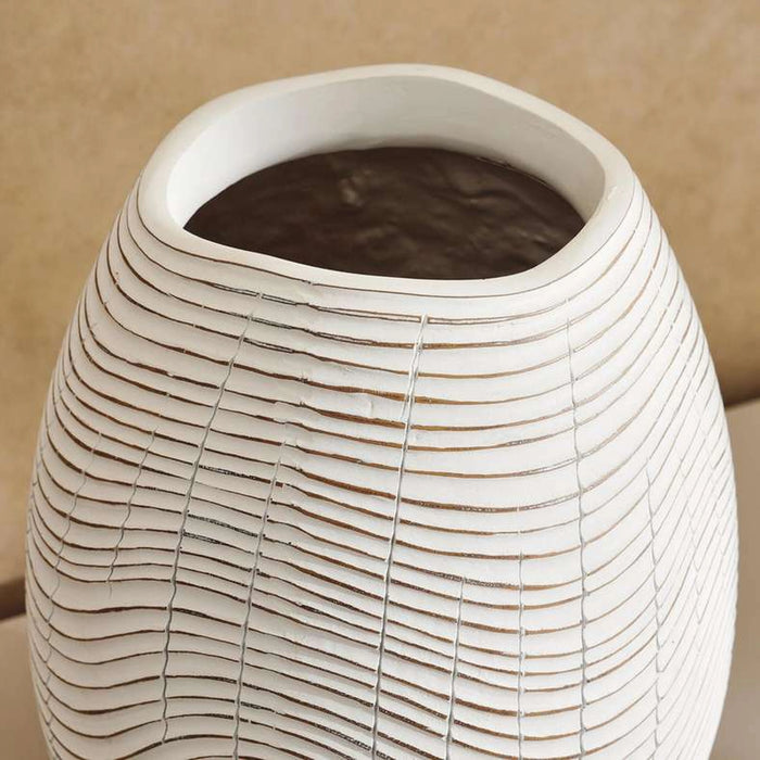 Tiago Polyresin Decor Vase 19.5X19.5X23Cm - White