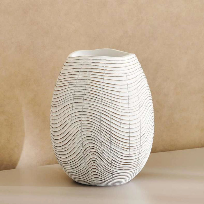 Tiago Polyresin Decor Vase 19.5X19.5X23Cm - White