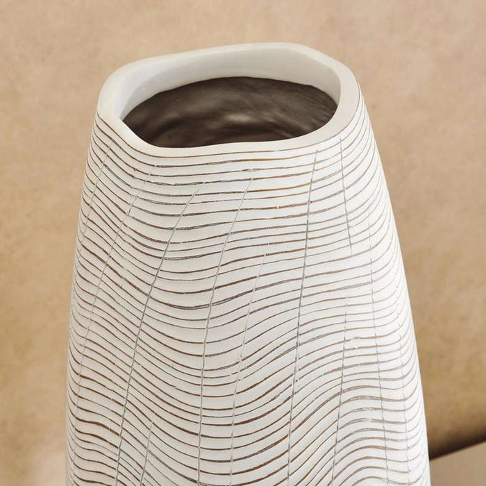 Tiago Polyresin Decor Vase 21X21X51Cm - White