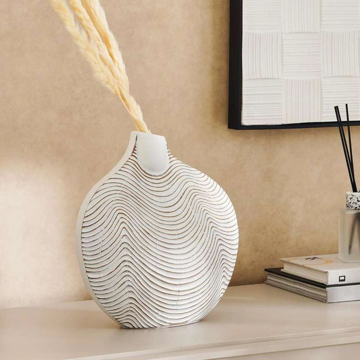 Tiago Polyresin Decor Vase 27X11X29Cm - White
