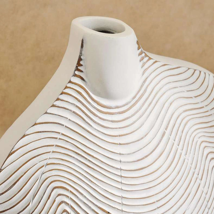 Tiago Polyresin Decor Vase 27X11X29Cm - White