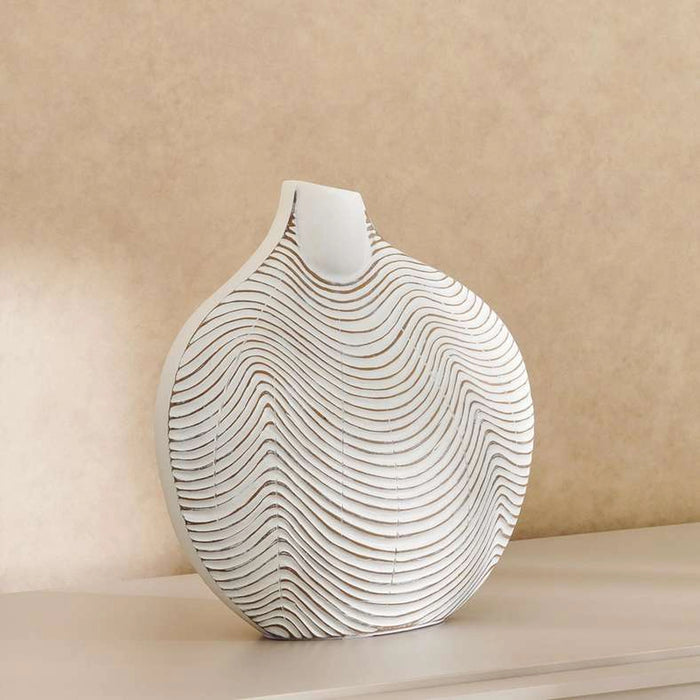 Tiago Polyresin Decor Vase 27X11X29Cm - White