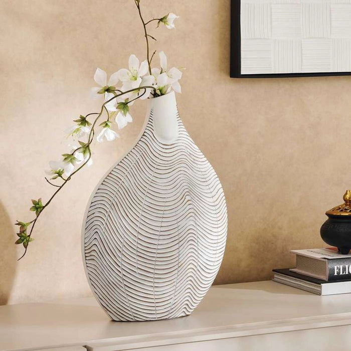 Tiago Polyresin Decor Vase 30X11X43Cm - White