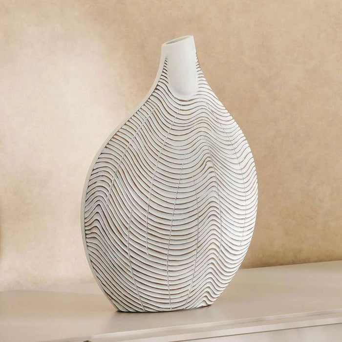 Tiago Polyresin Decor Vase 30X11X43Cm - White