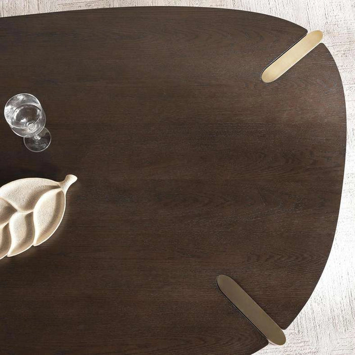 Tiamo 8 Seater Dining Table Oval Veneer - Dark Brown