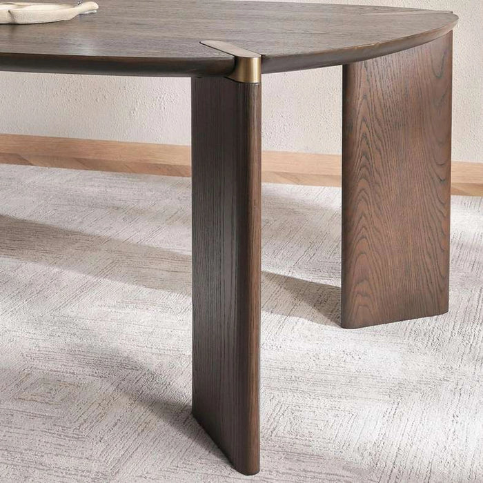 Tiamo 8 Seater Dining Table Oval Veneer - Dark Brown