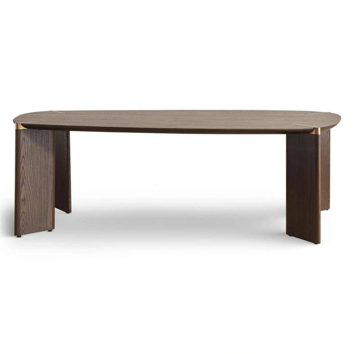 Tiamo 8 Seater Dining Table Oval Veneer - Dark Brown