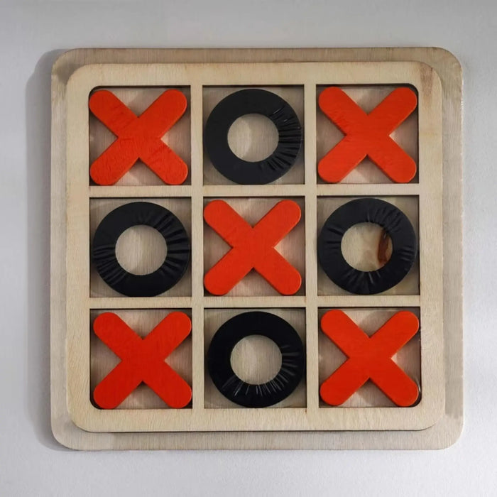 Tic Tac Toe Board Game 14X14 Cm -Natural
