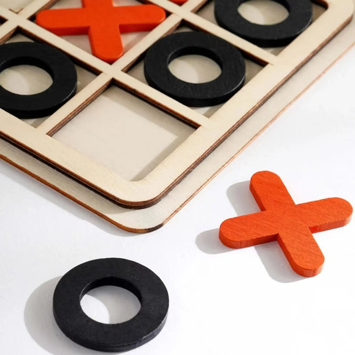 Tic Tac Toe Board Game 14X14 Cm -Natural