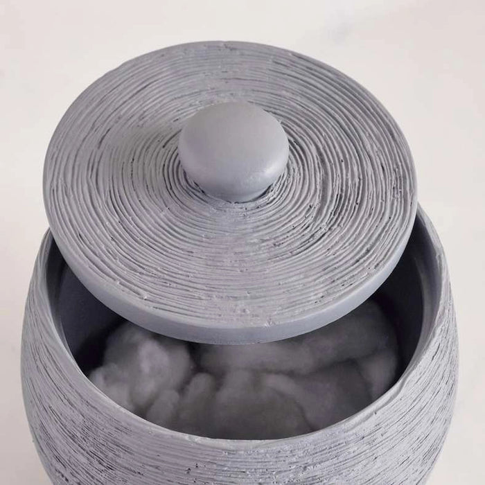 Tide Resin Cotton Jar 10.5X 10.5X 10.2 Cm - Grey