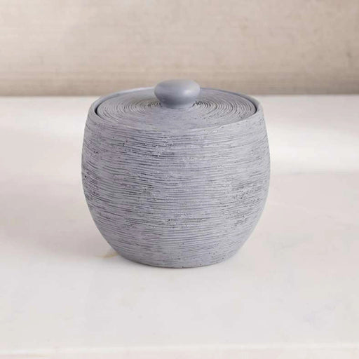 Tide Resin Cotton Jar 10.5X 10.5X 10.2 Cm - Grey PAN HOME