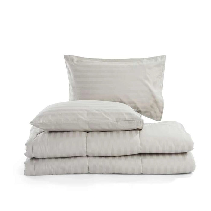 Tiffany 3-Piece Comforter Set - Silver Grey