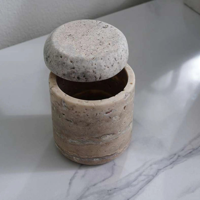 Tiffany Marble Cotton Jar Dia9X11.3Cm - Grey