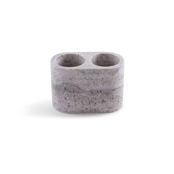 Tiffany Marble Toothbrush Holder 14.4X7.5X10Cm- Grey