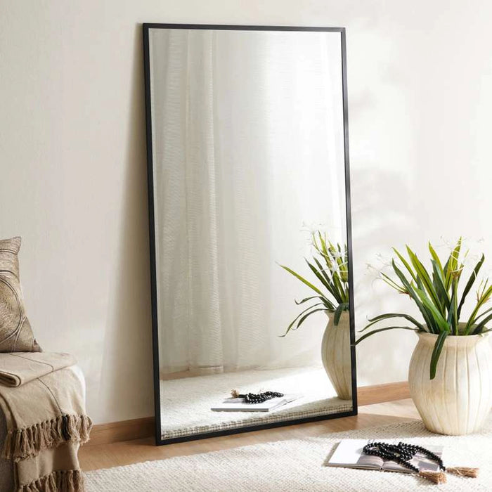 Tiffany Metal Floor Mirror 91X166Cm - Black Nickel