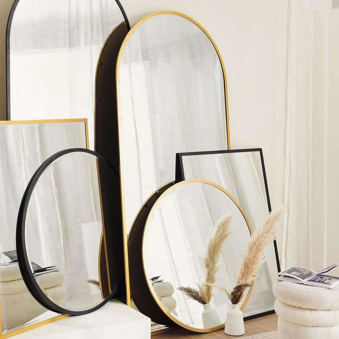 Tiffany Metal Narrow Wall Mirror 51X132Cm - Black Nickel