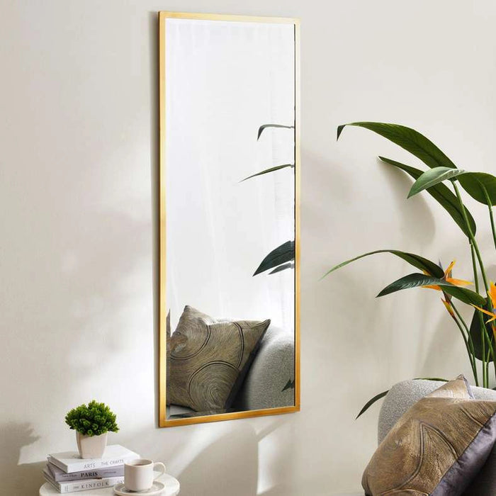 Tiffany Metal Narrow Wall Mirror 51X132Cm - Brass Gold