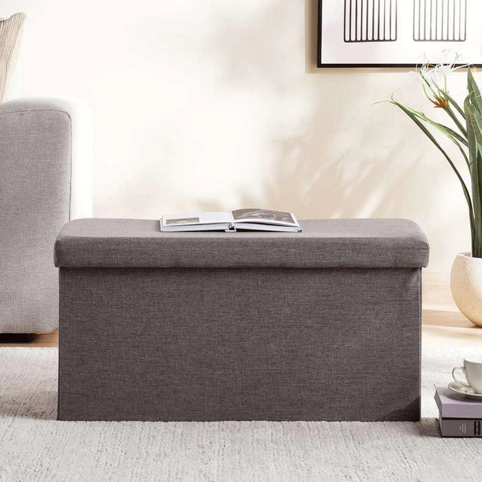 Tiffany Ottoman With Storage - Grey