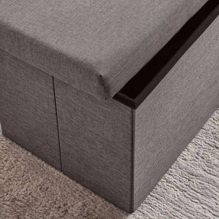 Tiffany Ottoman With Storage - Grey