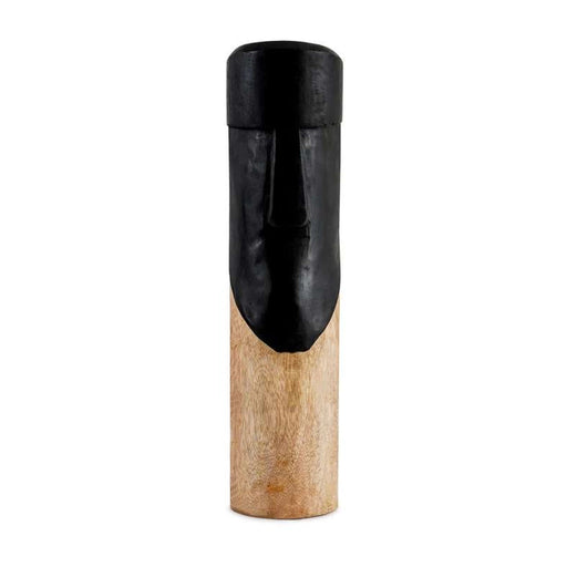 Tigris Wooden Face Figurine 10.16X10.16X54.61Cm- Black PAN HOME