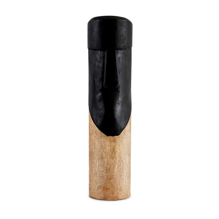 Tigris Wooden Face Figurine 10.16X10.16X54.61Cm- Black