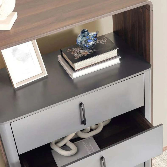 Tinash 5 Drawer 1 Shelf Office Cabinet - Grey & Walnut