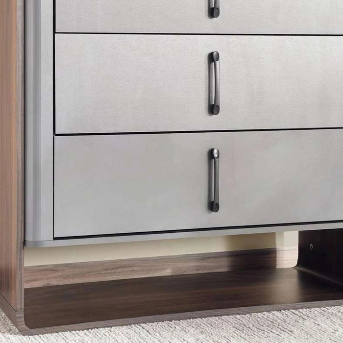 Tinash 5 Drawer 1 Shelf Office Cabinet - Grey & Walnut