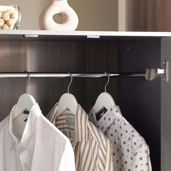 Tinash High 3 Door Wardrobe - Grey & Walnut